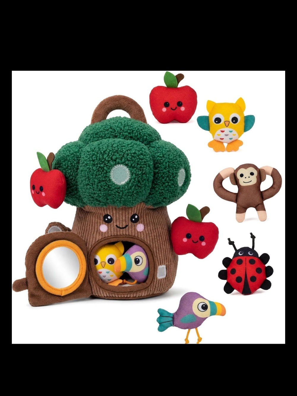 Baby Toys 6-12 Months, Baby Sensory Toys, Montessori Toys Soft Treehouse with Ra